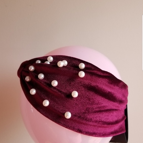 Women's Velvet headwrap hair band burgundy nwt - Picture 3 of 4